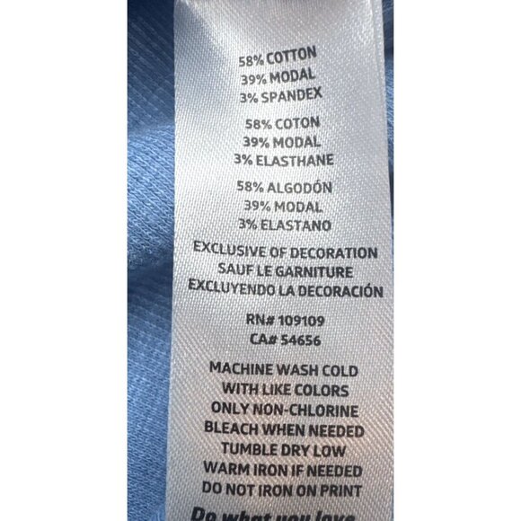 Life Is Good Women’s Blue Ribbed Crewneck Long Sleeve Knit Pocket Shirt Top XL - Picture 6 of 8